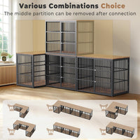 Lyromix 48'' XXL Dog Crate Furniture with 3 Doors for Large Dogs – Essentials for Dogs - Brown / 47.2"L x 29.1"W x 37.6"H - image 2