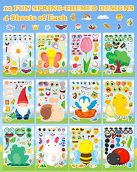48 Fall Make-a-Face Sticker Sheets for Kids - Spring Garden - image 2