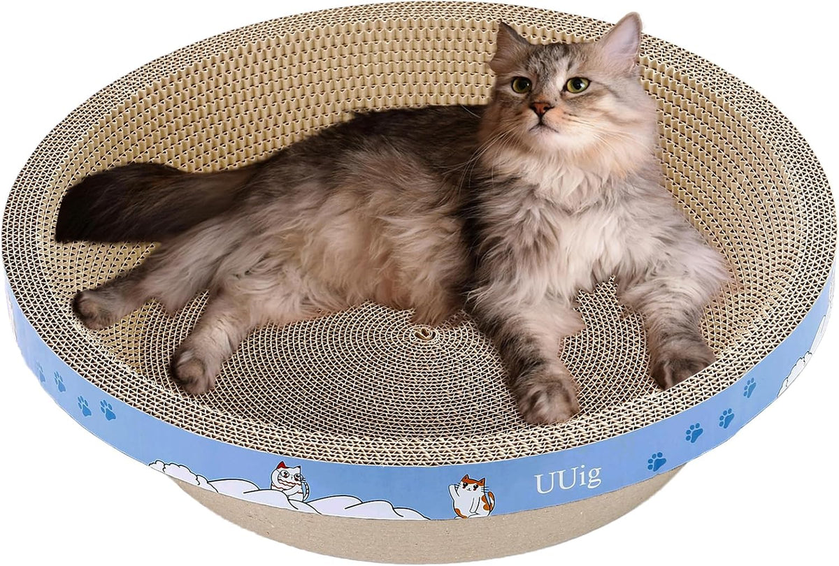 Cat Scratcher Bed 23.6x14.9” Extra Large Cardboard Cat Scratching Bed – Essentials for Cats - 1PC-17.7 x 17.7 x 3.9 inches