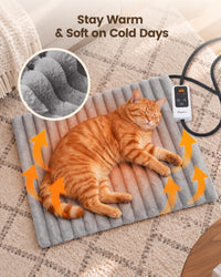 BurgeonNest Cat Heating Pad, Indoor Heated Cat Bed - Grey / L: 28 x 20 inches - image 3