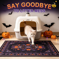 Cat Litter Mat, 20" x 28" Litter Trapping Mat, Waterproof – Daily Care for Cats - Halloween Purple / 28x36 Inch (Pack of 1) - image 3
