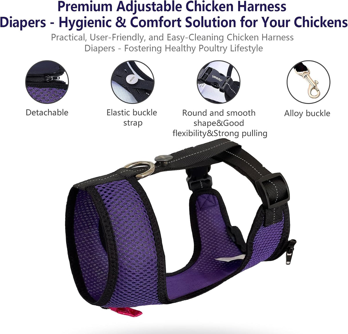 Adjustable Chicken Harness Diaper - Medium / purple - image 3