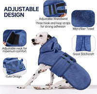 Dog Bathrobe, Fast Drying Coat - Small / Blue - image 4