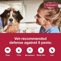 K9 Advantix II Large Dog Vet-Recommended Flea, Tick & Mosquito Treatment & Prevention | Dogs 21-55 lbs. | 4-Mo Supply (Pack of 2)