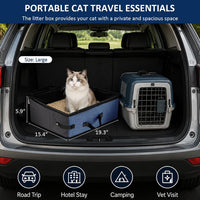 HiCaptain Portable Travel Litter Box for Cats - Grey-Blue / Large - image 3
