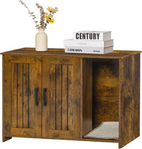 Cat Litter Box Enclosure, with Scratching Mat - Rustic Brown / 31.5"L x 19.7"W x 21.7"H