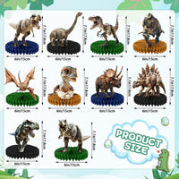 10 Pcs 80s Party Decorations, 1980s Table Honeycomb Centerpieces – Fun for Kids & Family - Dinosaur Style - image 2