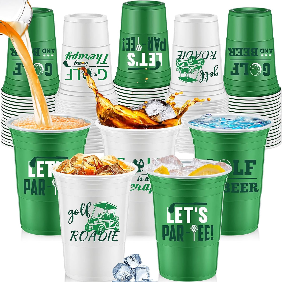 Norme 48 Pcs Checkered Flag Plastic Cups - Golf Ball