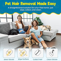 Pet Hair Removal Glove,Pet electrostatic Hair Removal Gloves, Washable Reusable Dogs Cats Hair Grooming Tools Gloves for Furniture Bed Sheets Couch Clothes Car Seat【2025 Upgraded】