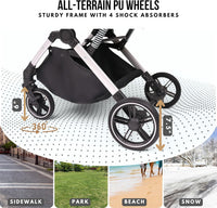 Bicystar Foldable Dog Stroller for Small Medium Dogs & Cats - Black - image 3