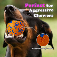 Dog Balls, Indestructible Dog Tennis Balls for Aggressive Chewers – Essentials for Dogs - White & Orange (4-Pack) / Small (2.5" diameter) - image 3