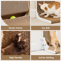 EHEYCIGA Cardboard Cat Scratcher for Indoor Cats - White / 11.4x9.75x19 - image 2