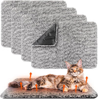 Drydiet 4 Pack Self Warming Cat Mat for Pets - 22 x 35 Inch / Gray / Solid
