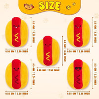 L1rabe Hot Dog Catnip Stuffed Toys - 5Pcs Fall Funny Hot Dog Cat Toys Indoor Yellow Interactive Pet Supplies, Kitten Chew Bite Tools Cat Lovers Gifts, Organic Eco-friendly Birthday Present for Kittens