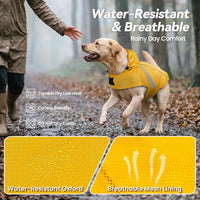 VIVAGLORY Dog Raincoat Wetoff Dog Rain Coat, XS - Yellow / L (26"-30" chest girth) - image 2
