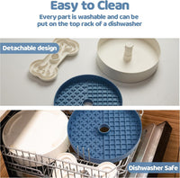 Slow Feeder Dog Bowl for Large Dogs with Non-Slip Base - L / Blue - image 3