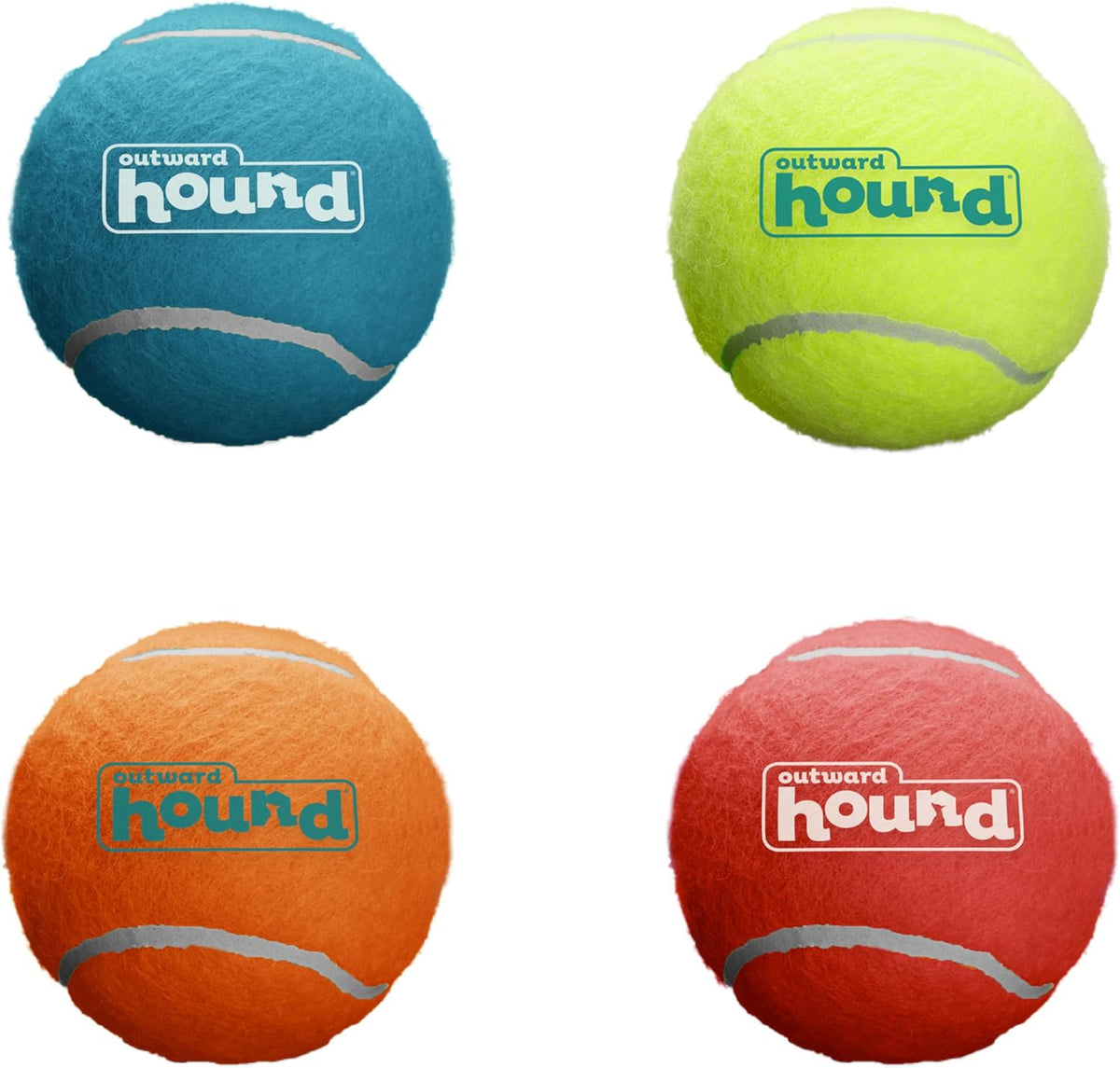 Outward Hound Squeaker Ballz Tennis Ball Dog Toy, 2.5", 4‑Pack - Multi Squeaker Balls / Small / Small