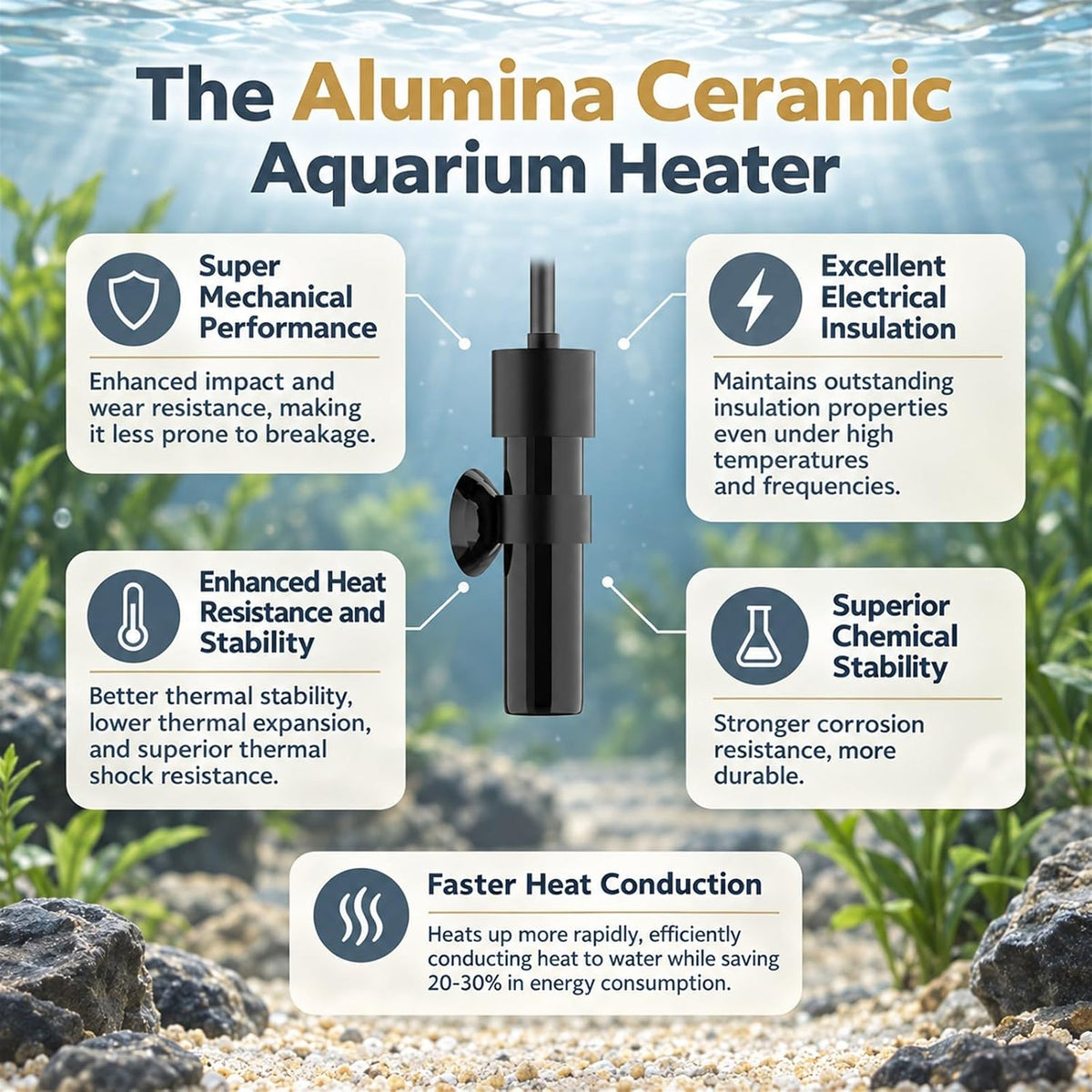 10W USB 5V/2A Alumina Ceramic Super Mini Betta Heater for Tanks ≤ 1 - For Tanks ≤ 1 Gal - image 3