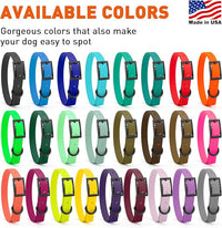 Dogline Biothane Waterproof Dog Collar Strong Coated Nylon Webbing with Black Hardware Odor- Proof for Easy Care Easy to Clean High Performance Fits Small Medium or Large Dogs, Blue Aqua