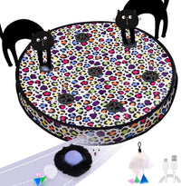ORSDA Interactive Cat Toys Ball - Periwinkle Ball&7 Hole Leopard Mat