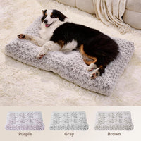 Large Dog Crate Bed Mat, Washable Plush Pad for Large Breeds – Essentials for Dogs - Brown / 41.0" L x 27.0" W x 4.0" Th - image 4