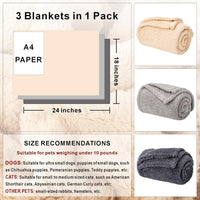 2 Blankets, Dog Cat Pet Blanket, Soft Warm Fleece, for Puppy - Beige+lightgray+darkgray / 24"L x 18"W, 3/Pack - image 2