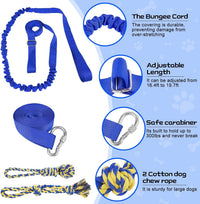 XiaZ Tug of War Dog Toy, Interactive Dogs Toy Bungee Hanging Tether with 2 Chew Rope Toys, Heavy - Blue - image 2