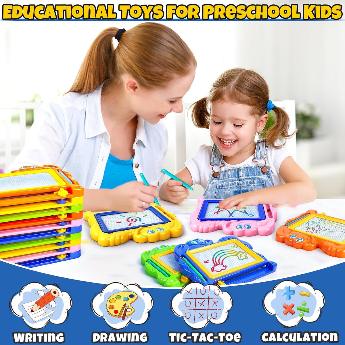 15 Pack Magnetic Drawing Board for Kids - Colorful Drawing boards / 15 - image 3