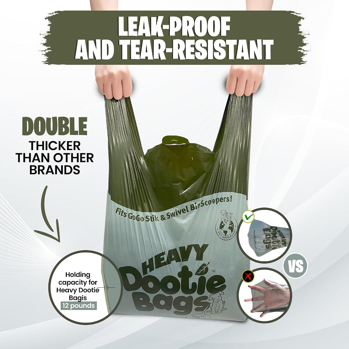 HEAVY Dootie Bags with EZ Tie Handles. Clean and Convenient for Pet - image 3