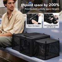 Pecute Cat Carrier Expandable, Stable Pet Carrier - Dark Gray - image 3