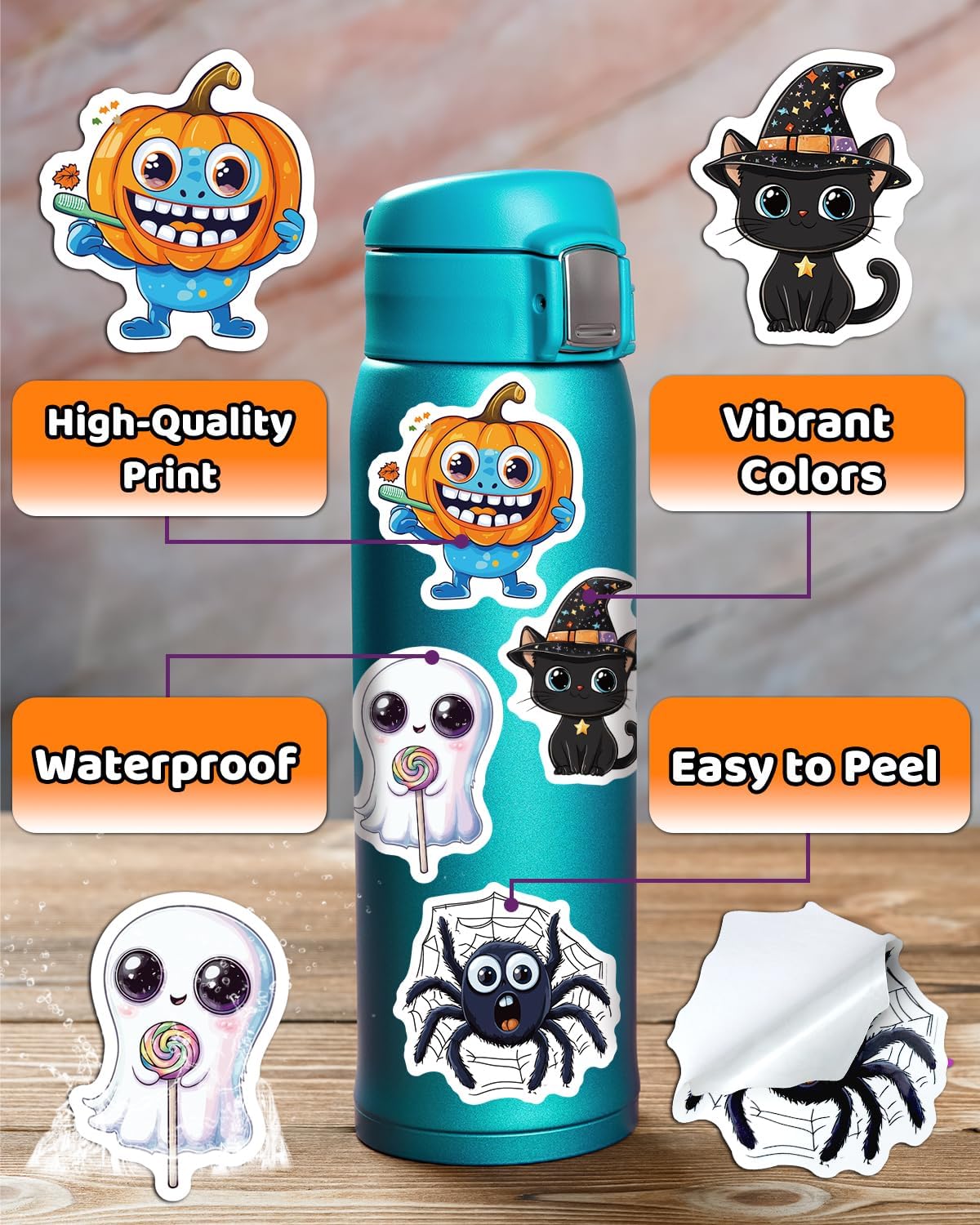 JCFIRE Halloween Stickers for Kids - Halloween 100 Pcs - image 2