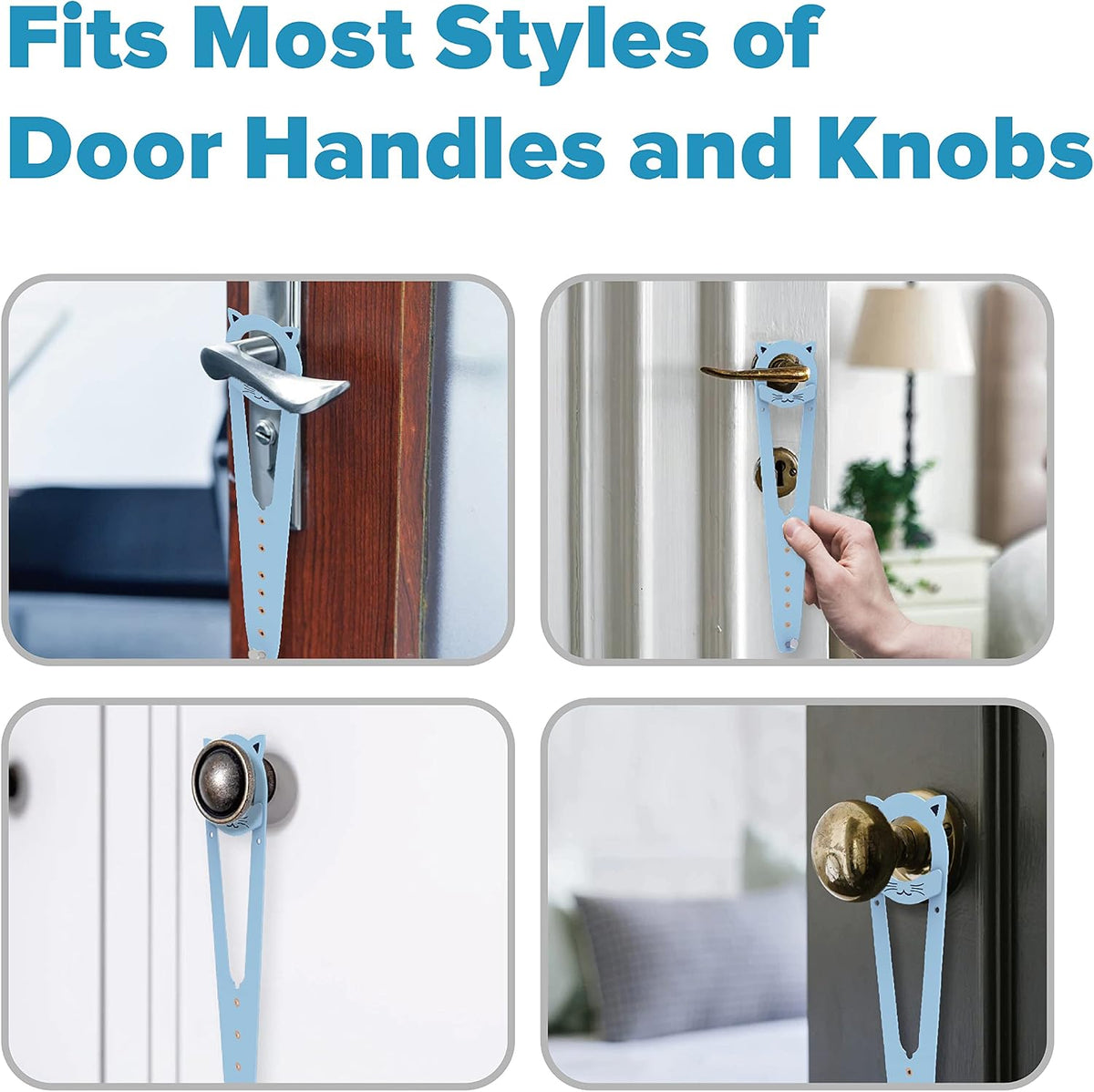 Neobay Cat Door Latch with Stabilizer - Blue 2 Packs - image 4