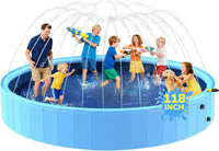 47'' Foldable Dog Pet Bath Pool, Heavy Duty Non-Slip Kiddie Pool - Jumbo-118"-744Gal