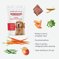 JustFoodForDogs DIY Nutrient Blend for Homemade Dog Food, Beef & Russet Potato, 4.55oz