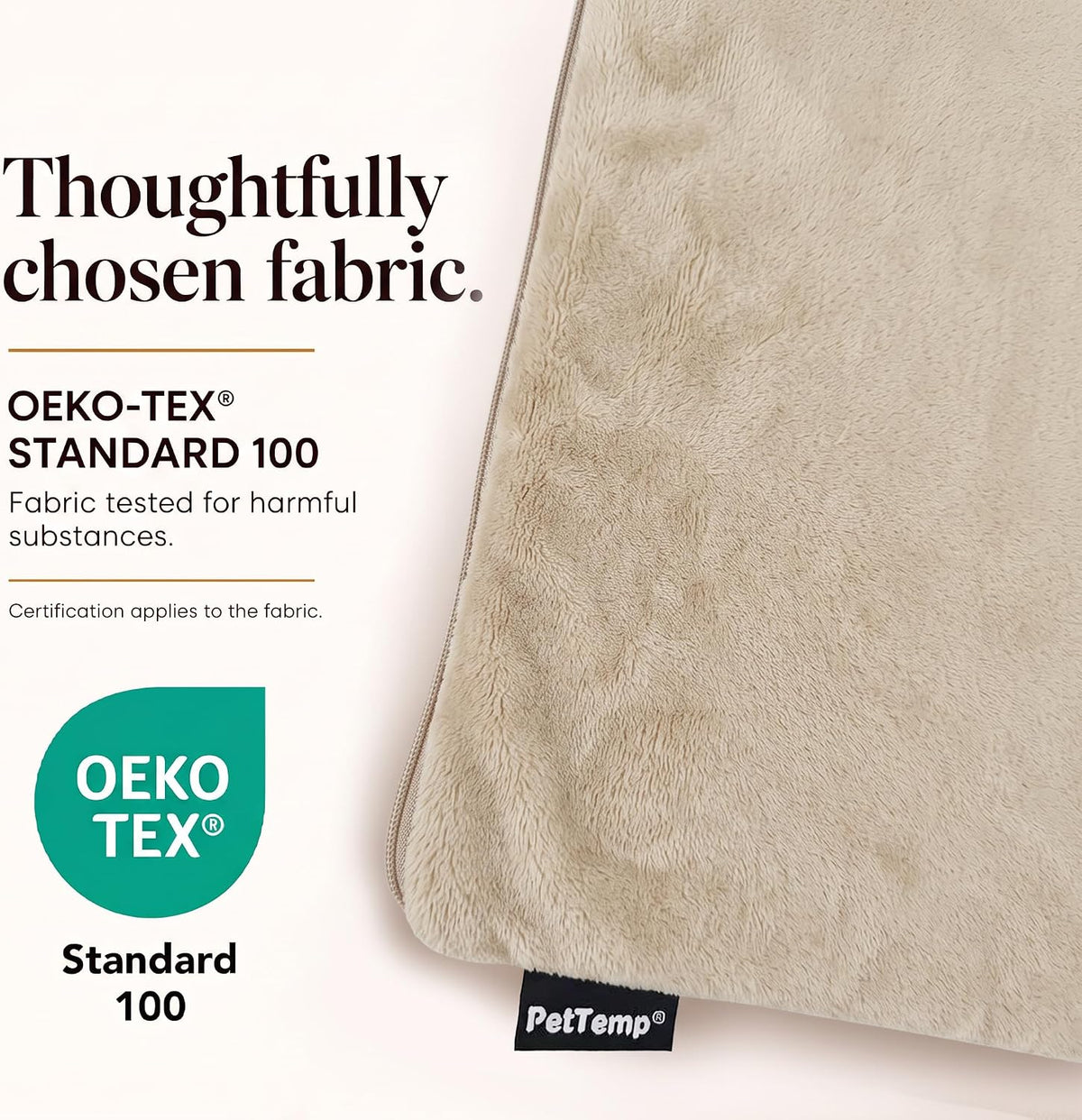 Cat Heating Pad, Heated Cat Bed, MET Safety Listed - Beige / Small: 16" x 13" x 1.6" - image 3