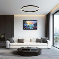 Framed Large Sea Turtle Wall Art for Living Room, Oversized Ocean Turtle Wall Decor Seascape Underwater Marine Life Canvas Painting Home Decoration for Living Room Bedroom Office 36"x24"
