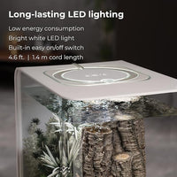 biOrb Flow 15 Acrylic 4-Gallon Aquarium with White LED Lights Modern Compact Tank for Tabletop or Desktop Display, Black