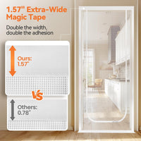 BFNN Cat Screen Door, Scratch Resistant Mesh Gate - White, U-shaped / Up to 36''x 82'' (Fits Door Opening Size) - image 3