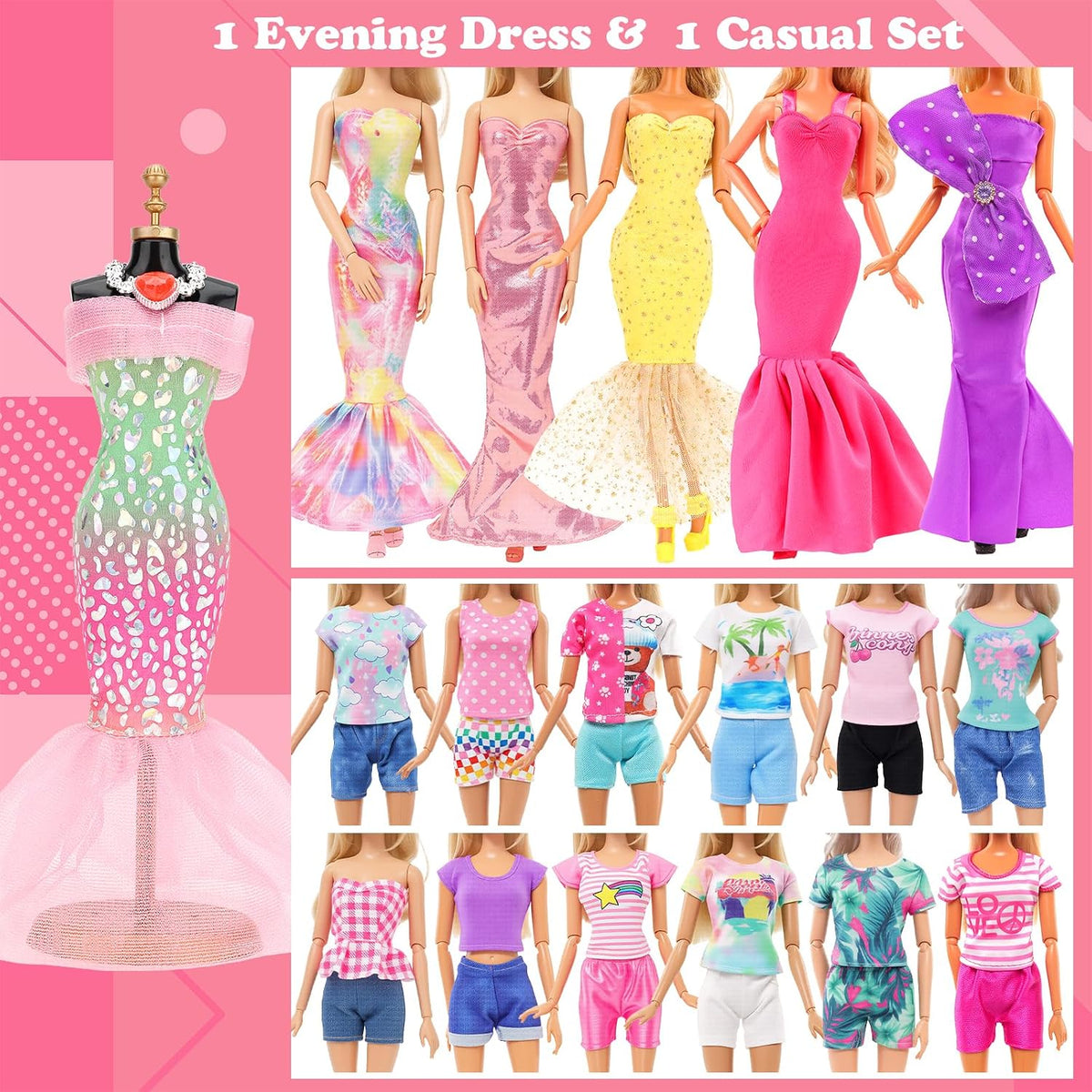 116 Pack Doll Clothes and Accessories for 11.5 inch Doll – Fun for Kids & Family - 11.5 inch - image 3
