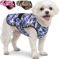 Dog Cooling Vest, 2-Layer Microfiber Cooling Jacket, Blue, L – Essentials for Dogs - Blue Camo / X-Small (Pack of 1)