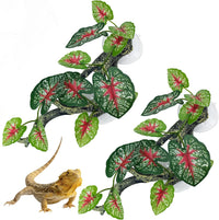 2 PCS Reptile Corner Branch - Green With Red