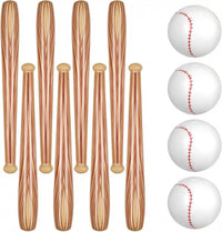 Lewtemi inflatable baseball set with 4 blow-up bats and 2 baseball-print beach balls - view 8