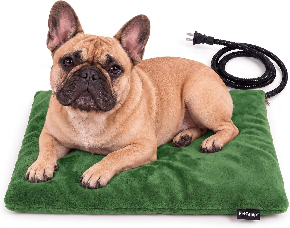 Cat Heating Pad, Heated Cat Bed, MET Safety Listed - Grass Green / Medium: 20" x 16" x 1.6"