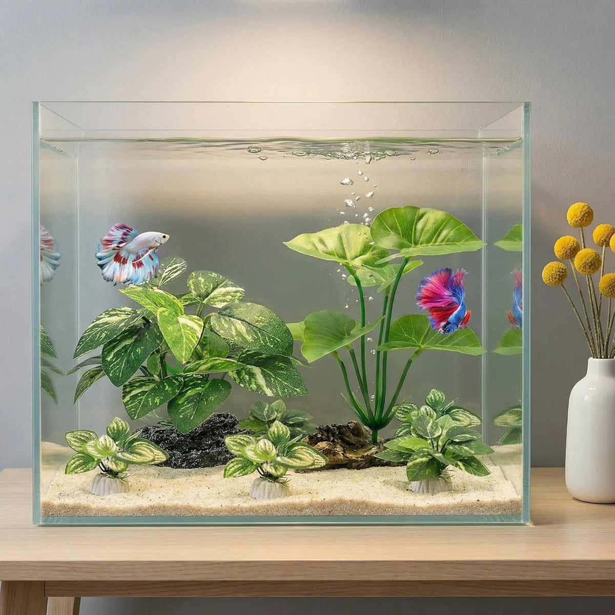 2-Pack Aquarium Decor Fish Tank Decorations 6-inch Betta Fish Tank - D（green 10 Pack） - image 4
