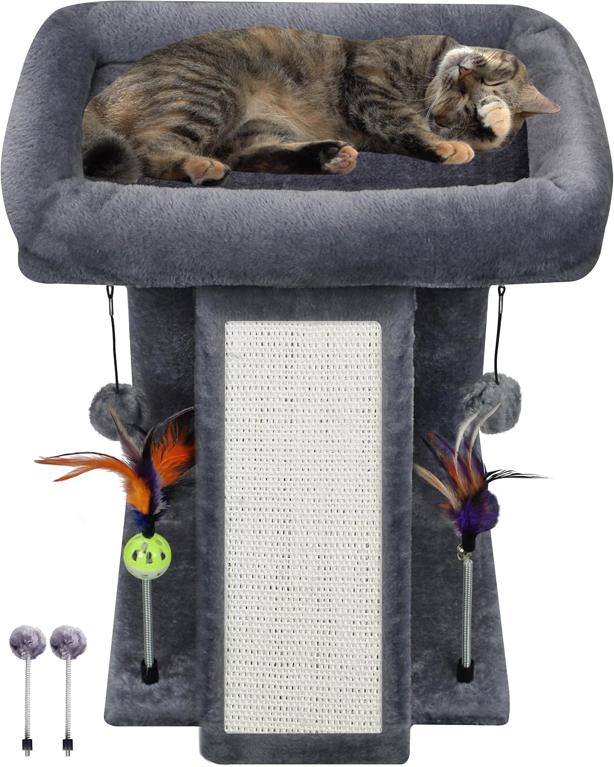 TWDEPART Cat Tree Tower with Cat Scratching Post for Indoor Cats - Grey