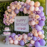 RUBFAC Gold Balloons Different Sizes Chrome Gold Balloon Arch Kit - Pastel Purple - image 4