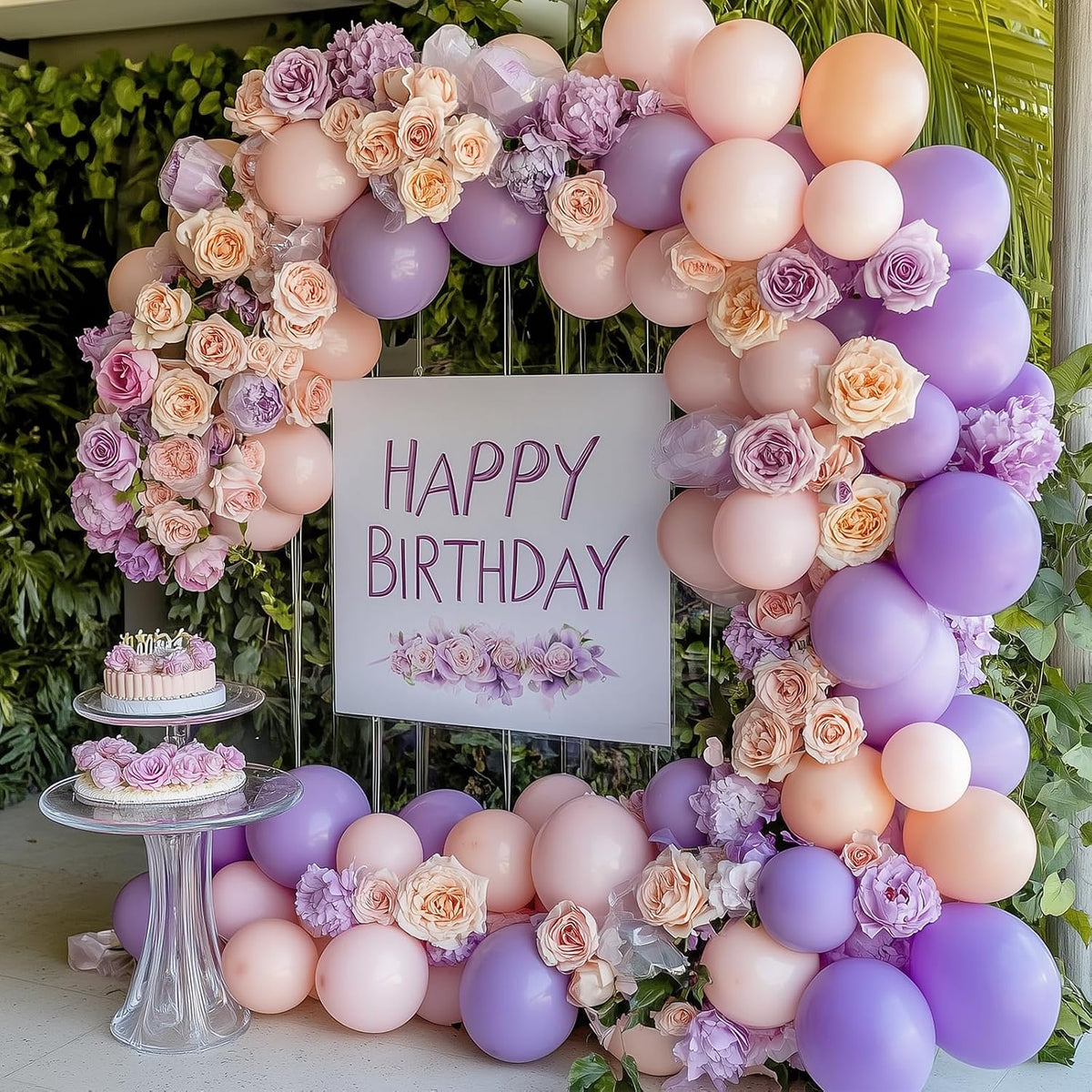 RUBFAC Gold Balloons Different Sizes Chrome Gold Balloon Arch Kit - Pastel Purple - image 4