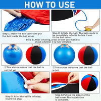 30inch Giant Herding Ball with Cover Anti Burst Ball Please Watch VCR for How to Inflation Horse Toys for Horses Stall Entertainment Play, Pump Included(Stylish)