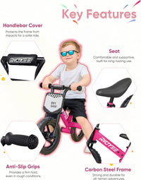RIDYEE Toddler Balance Bike 2 Year Old - Pink - image 3