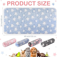 Reginary 4 Pcs Waterproof Guinea Pig Blankets Washable Small Animal Fleece Bedding Absorbent Guinea Pig Cage Liners Reusable Pet Pee Pad Sleep Mat for Hamster Ferret(Cute Star Pattern,24 x 47 Inch)
